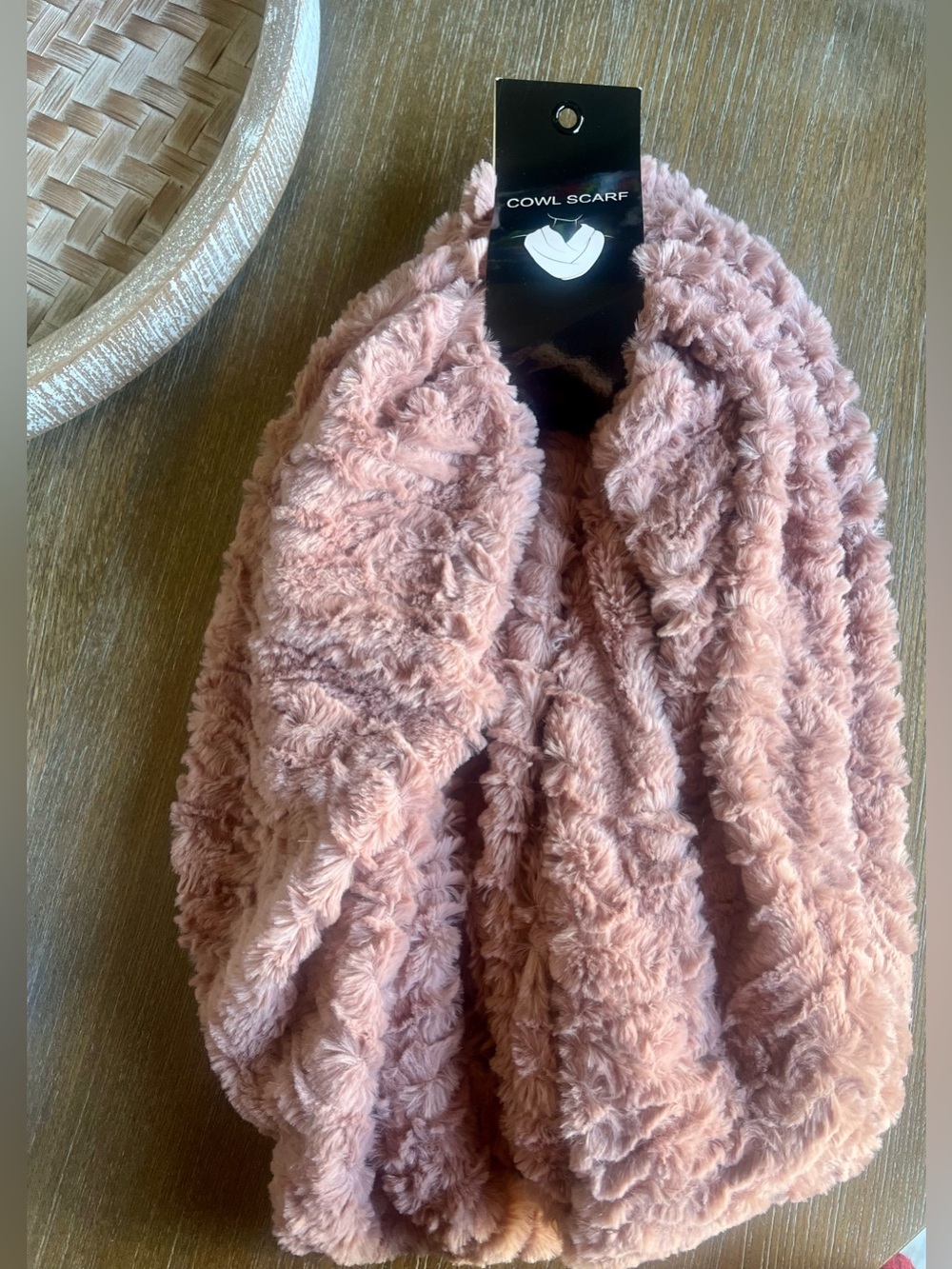 Cozy Plush Cowl Scarf in Blush Pink NWT